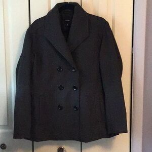 Rampage Gray Double Breasted Collared Button Up Lined Pea Coat